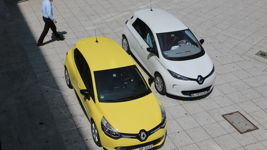 Renault Clio TCe 90, Renault Zoe, Draufsicht