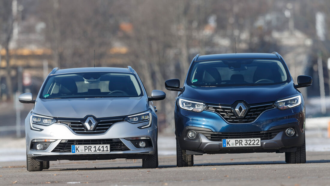 Renault Kadjar TCe 130, Renault Mégane Grandtour TCe 130, Frontansicht