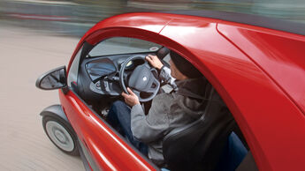 Renault Twizy, Cockpit, Kurvenfahrt