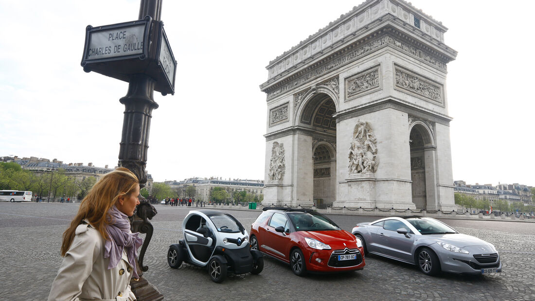 Renault Twizy, Peugeot RCZ, Citroen DS3, Paris
