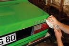 Restaurierung Audi 80 GTE, Heck, Emblem