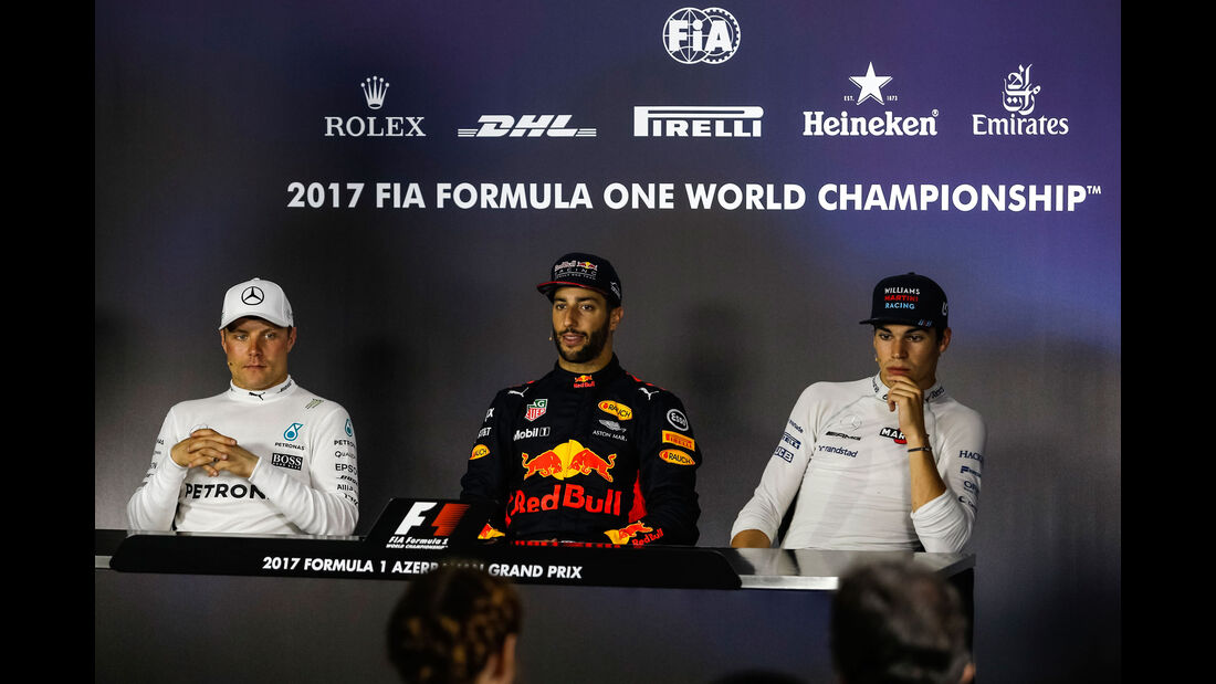 Ricciardo - Bottas - Stroll - GP Aserbaidschan 2017 - Baku - Rennen
