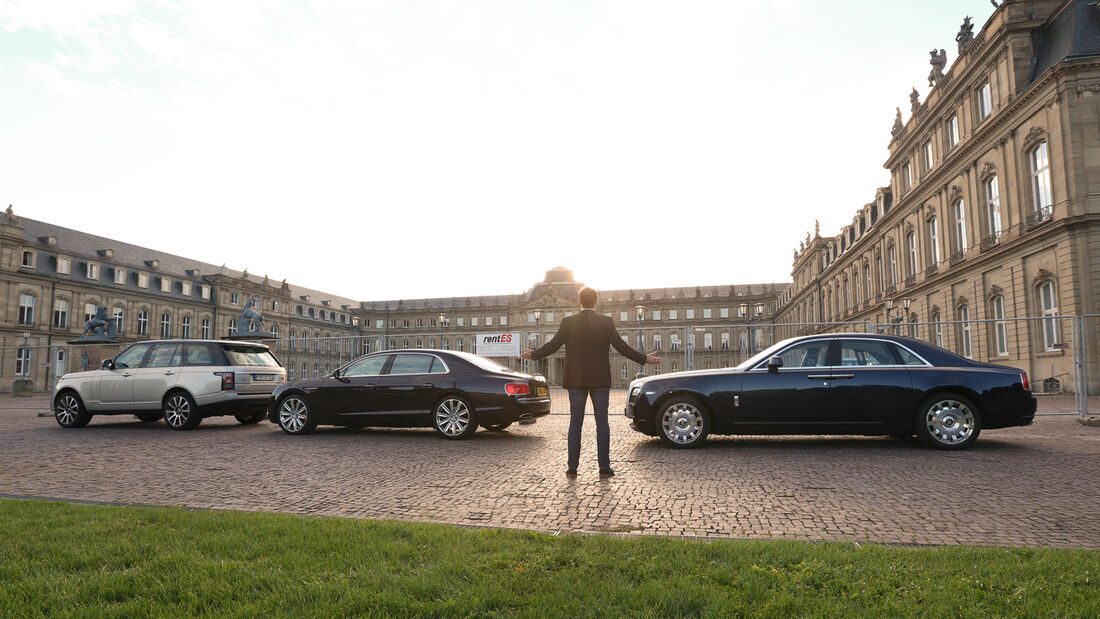 Rolls-Royce Ghost, Bentley Flying Spur, Range Rover 5.0 V8 SC, Seitenansicht