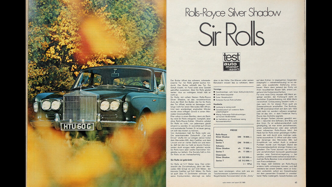 Rolls-Royce Silver Shadow, Alter Artikel