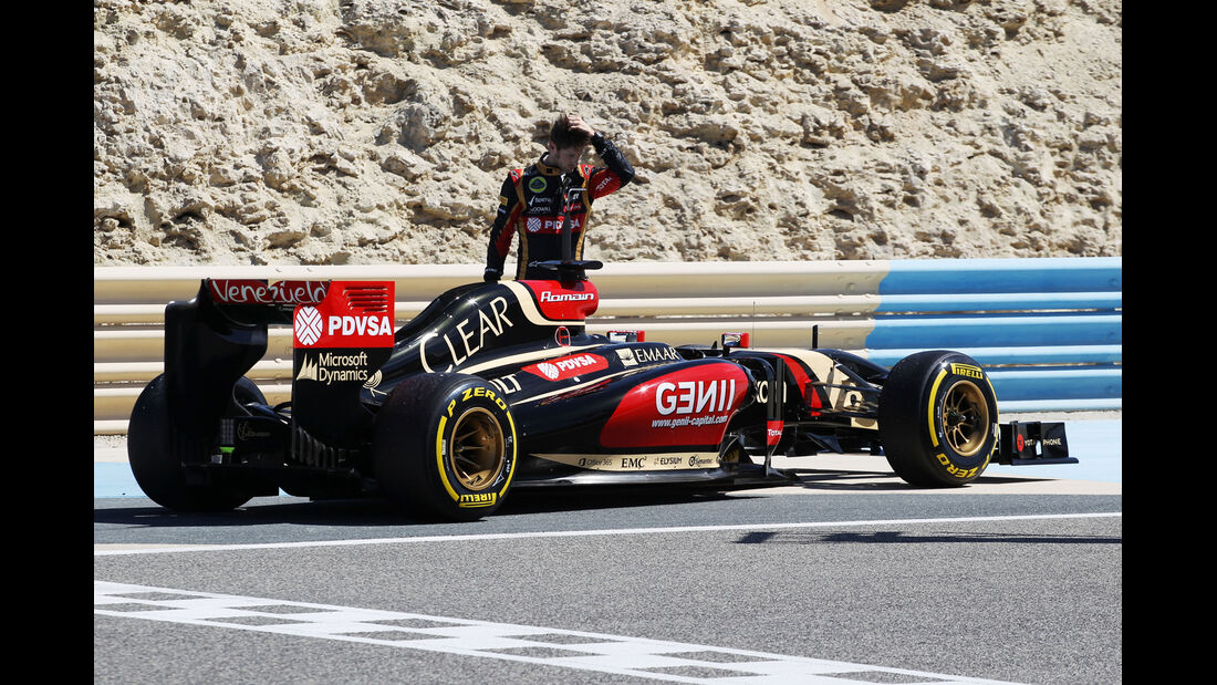 Romain Grosjean - Lotus - Formel 1 - Bahrain-Test 2014