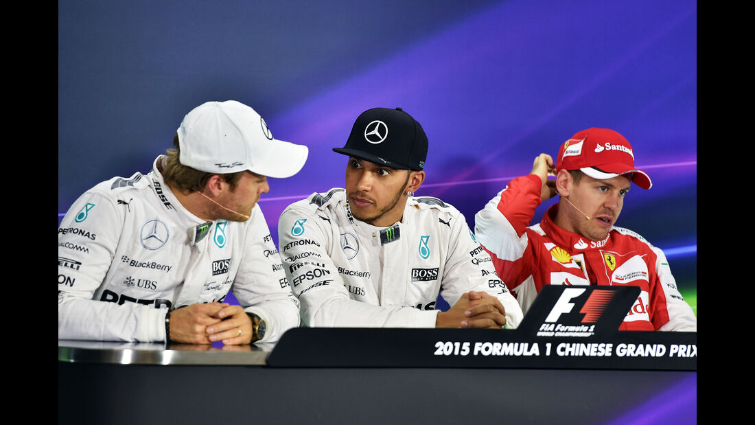 Rosberg, Hamilton & Vettel - Formel 1 - GP China - Shanghai - 11. April 2015