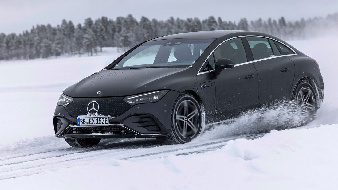 SPERRFRIST 12.3.22 00:01 Uhr Mercedes EQE Erprobung Winter Schweden Schnee