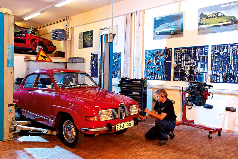 Saab 96 V4, Werkstatt