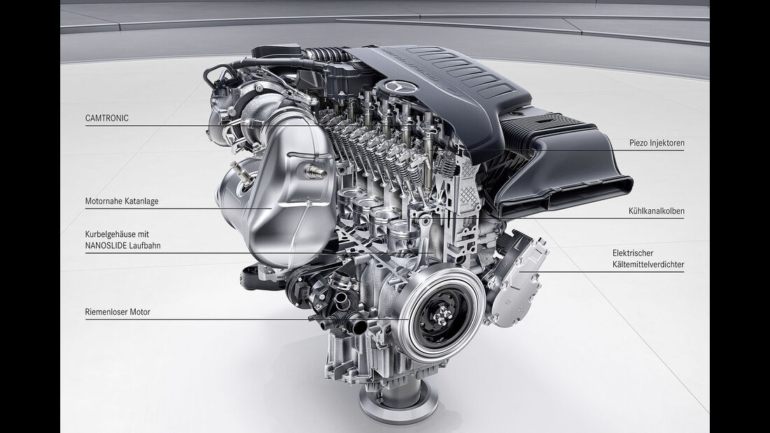 Schnittmodell Mercedes M256 Reihen-Sechszylindermotor