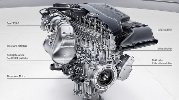 Schnittmodell Mercedes M256 Reihen-Sechszylindermotor