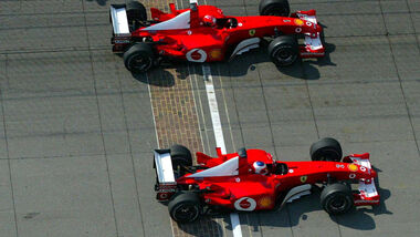 Schumacher und Barrichello - Indianapolis 2002