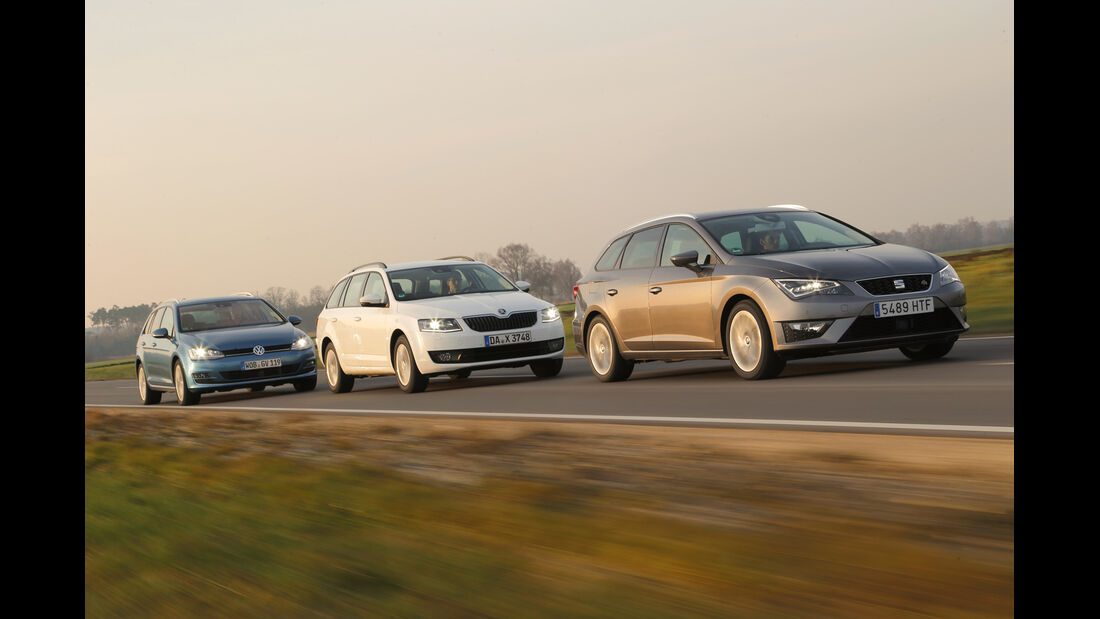 Seat León ST, Skoda Octavia Combi, VW Golf Variant Drei