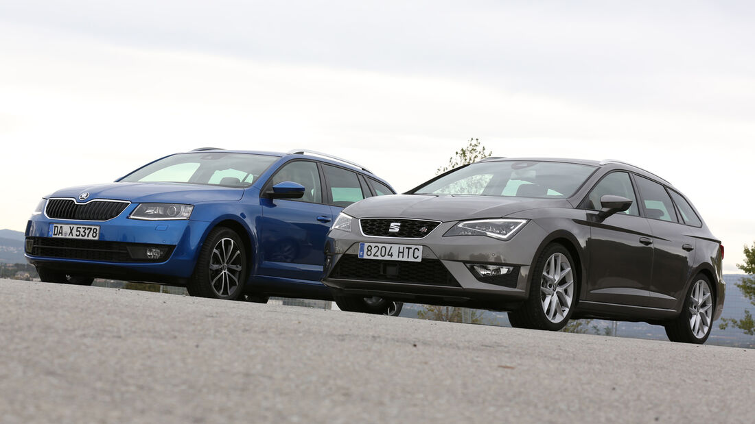 Seat Leon ST, Skoda Octavia Combi, Seitenansicht