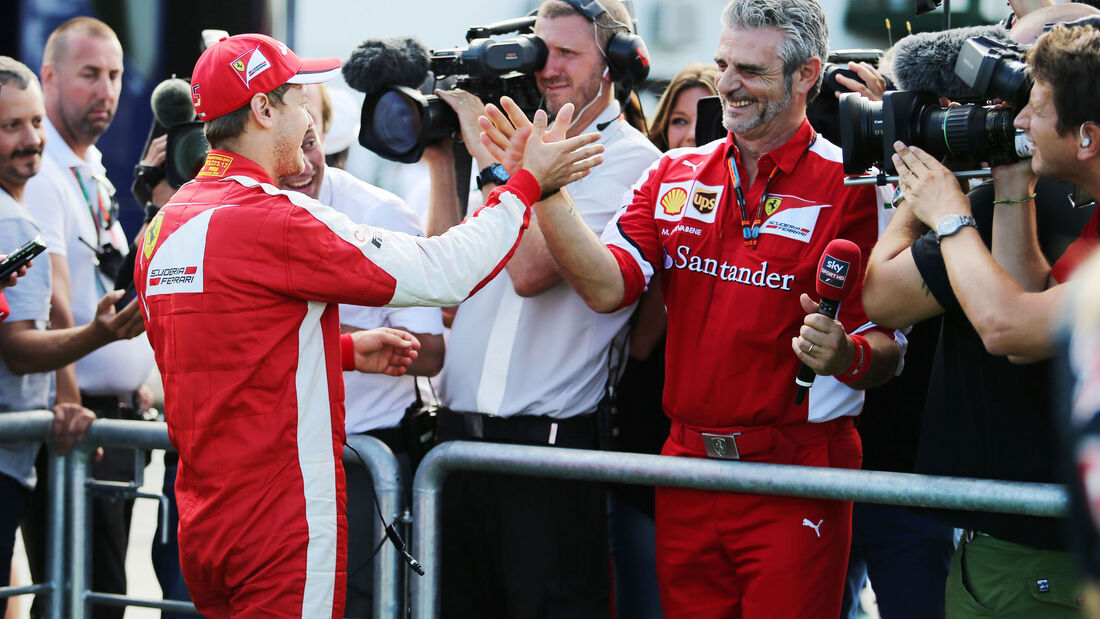 Sebastian Vettel - Maurizio Arrivabene - Ferrari - GP Ungarn 2015
