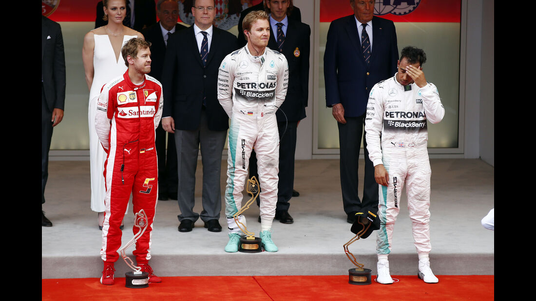Sebastian Vettel - Nico Rosberg - Lewis Hamilton  - Formel 1 - GP Monaco - Sonntag - 24. Mai 2015