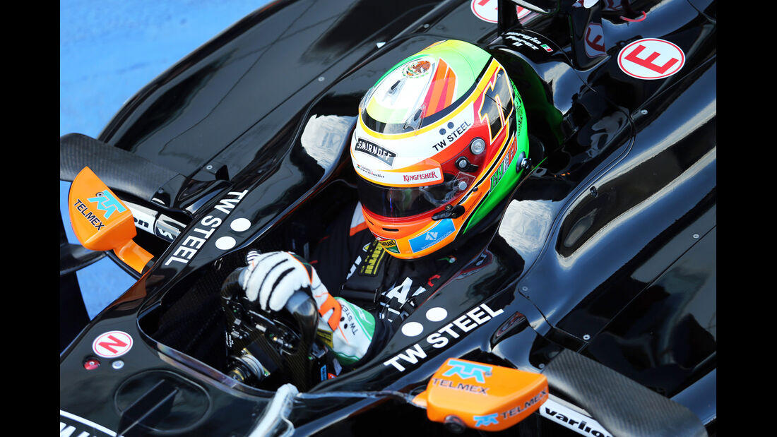 Sergio Perez - Force India - Formel 1-Test - Silverstone 2014