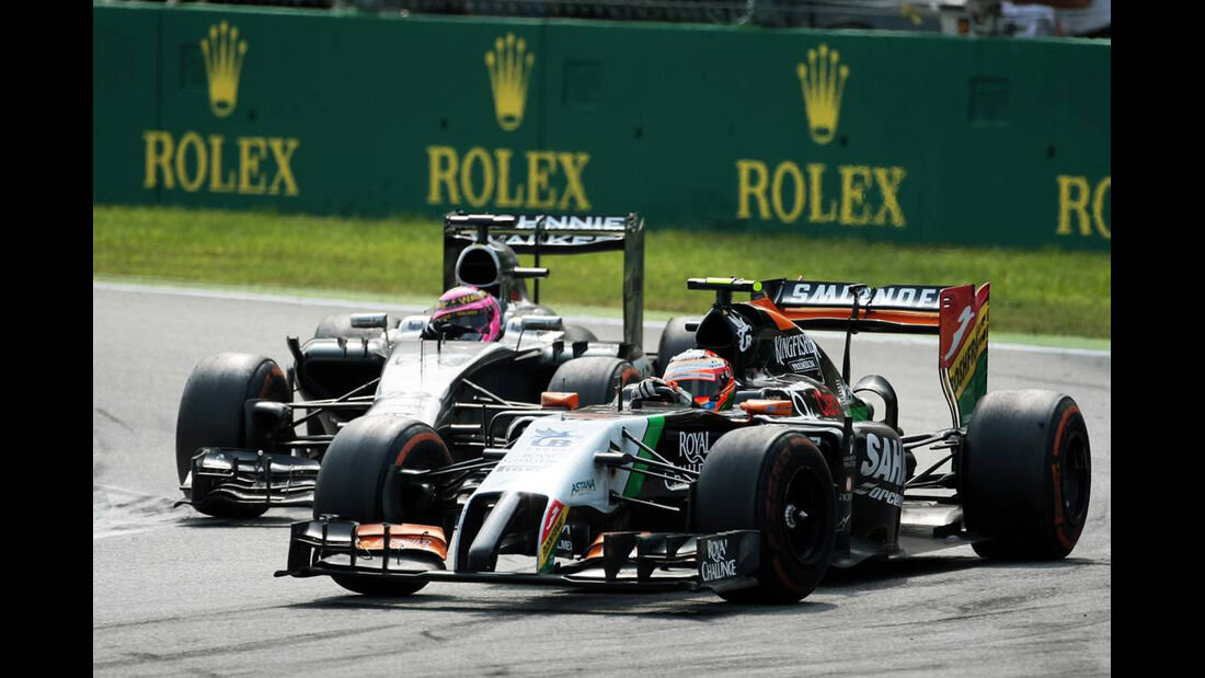 Sergio Perez - Force India - Jenson Button - McLaren  - Formel 1 - GP Italien - 7. September 2014