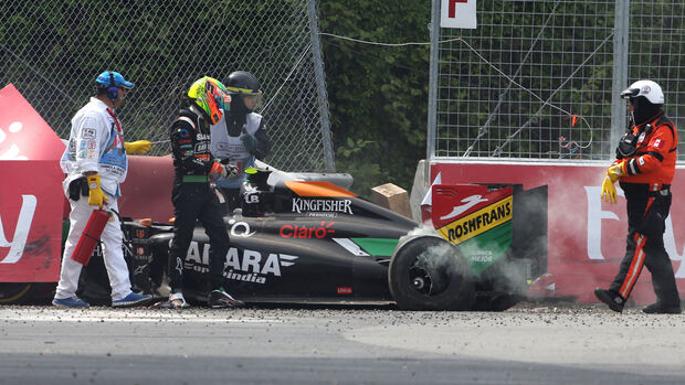 Sergio Perez - GP Kanada - Crashs 2014