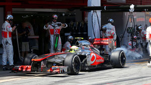 Sergio Perez McLaren GP Spanien 2013 Burnout