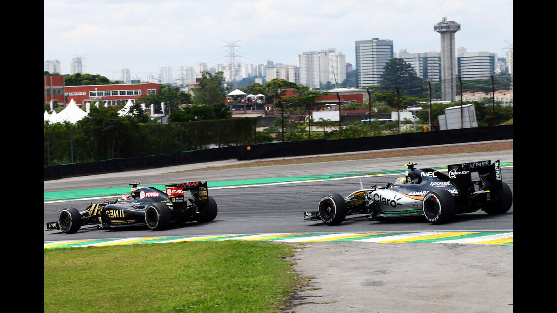 Sergio Perez - Romain Grosjean - Formel 1 - GP Brasilien- 15. November 2015