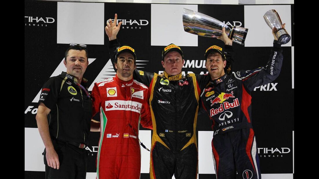 Siegerehrung  - Formel 1 - GP Abu Dhabi - 04. November 2012