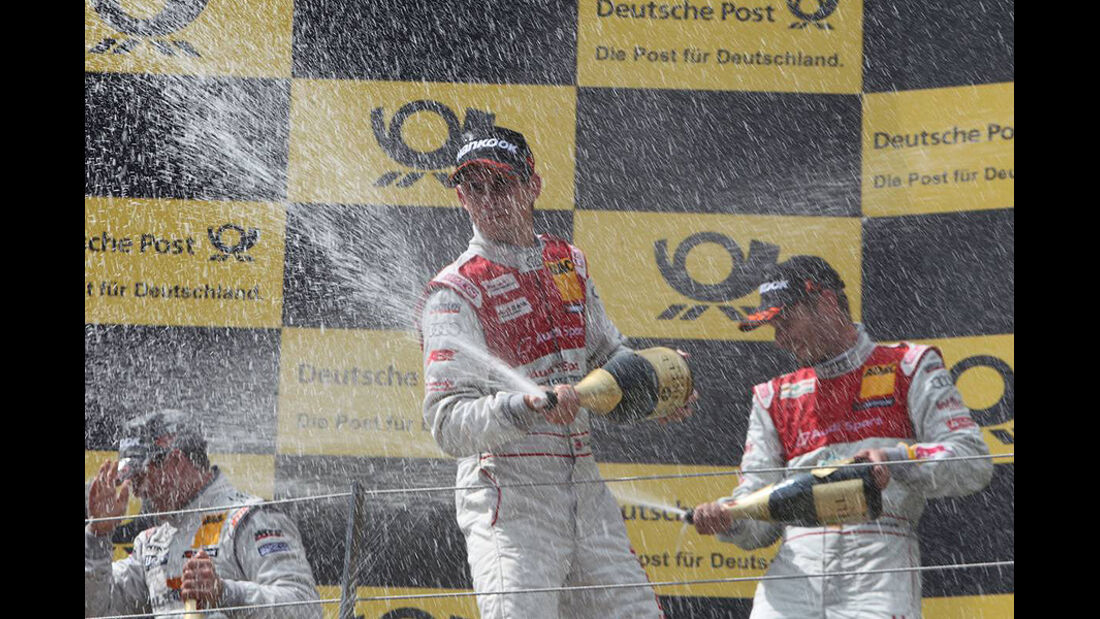 Siegerehrung, Tomczyk, Schumacher, Jarvis, DTM, Spielberg, 2011