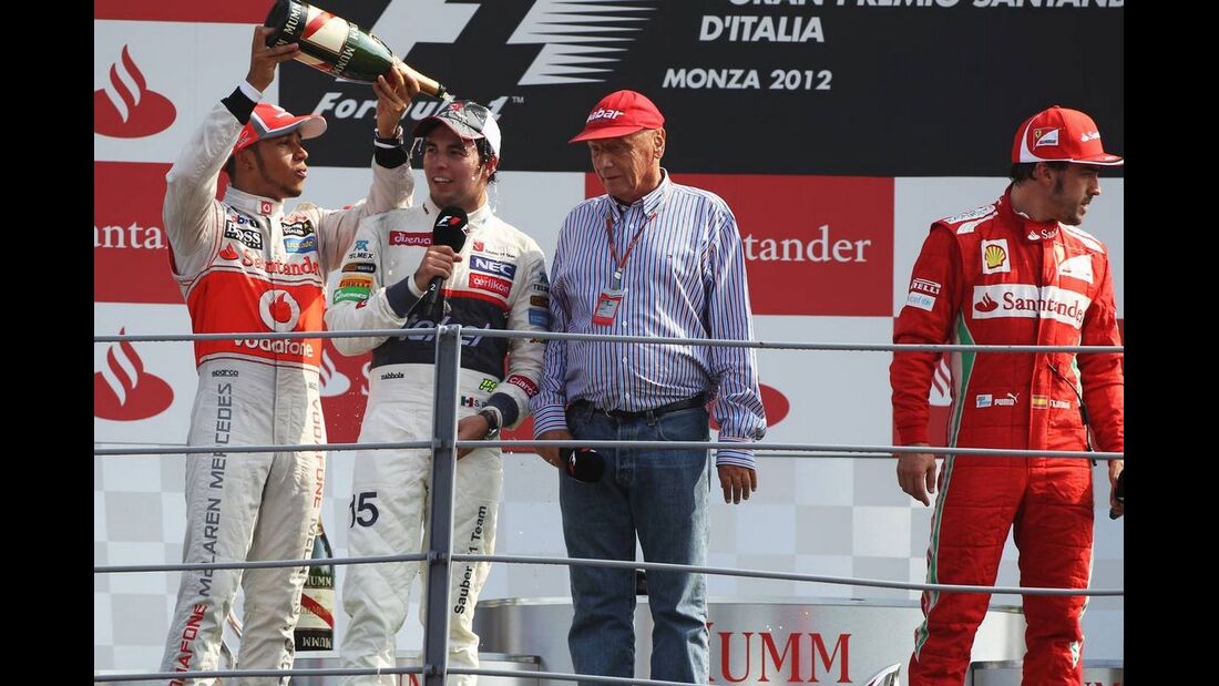 Siegerpodest Niki Lauda  - Formel 1 - GP Italien - 09. September 2012