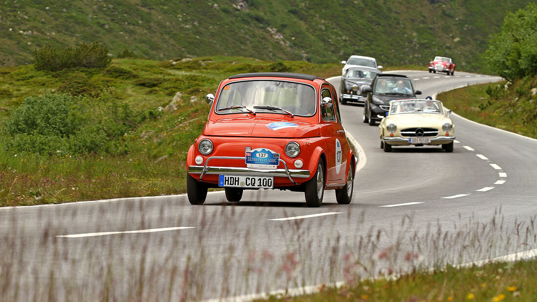 Silvretta Classic 2013, Tag 2, Kai Klauder Fiat 500, Ferrari 512