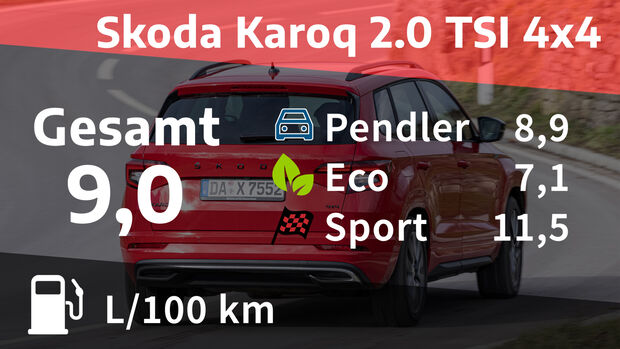 Skoda Karoq 2.0 TSI 4x4 Sportline Realverbrauch