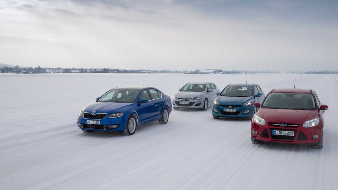 Skoda Octavia, Ford Focus, Hyundai i30, Opel Astra, Frontansicht
