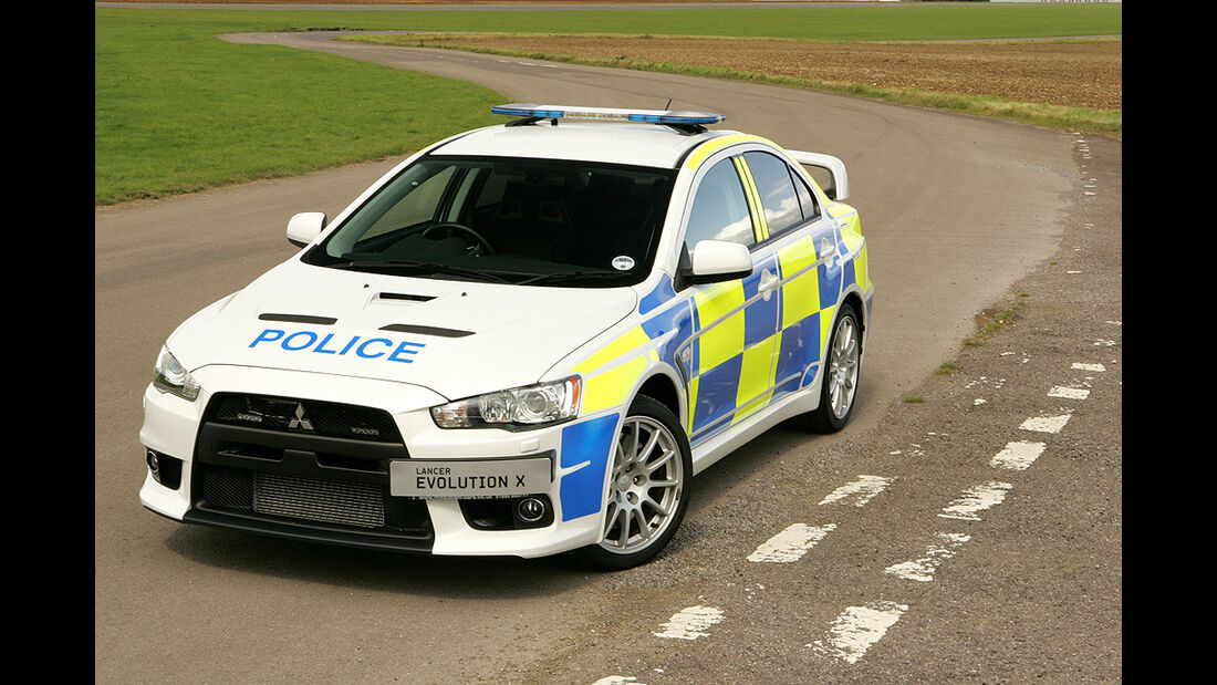 Skurrile Polizeiautos, Streifenwagen, Mitsubishi Lancer Evo X
