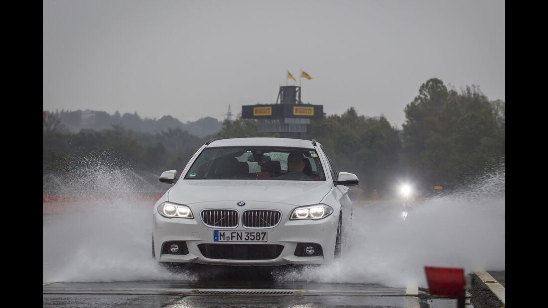 Sommerreifen-Test 2017, Nässe Fahrversuch, BMW 5er Touring
