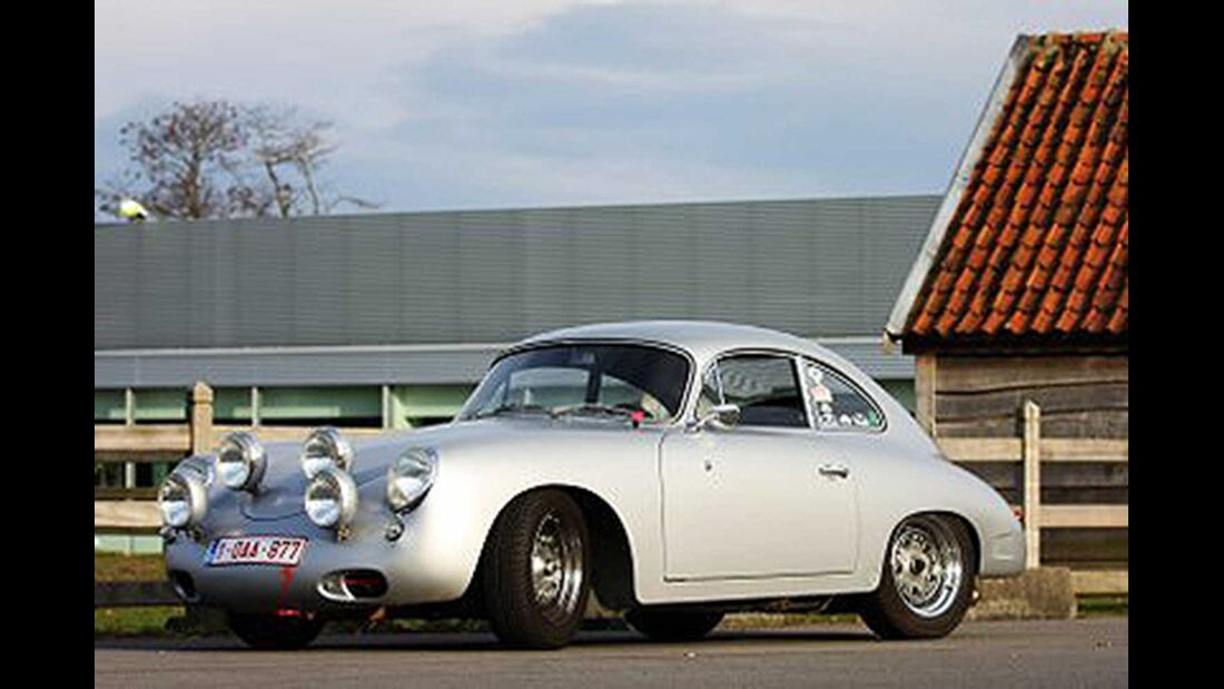 Startnummer 92: Bert und Frederik De Paep im Porsche 356 B, 1,6 Liter, 4-Zyl. Boxer, 90 PS, Baujahr 1961.
