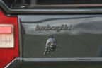 Stier-Emblem und Lamborghi-Schriftzug am Lamborghini Countach