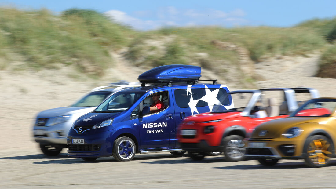 Strandautos, Strand, Impression