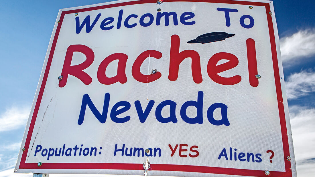 Straßenschild, Rachel, Nevada