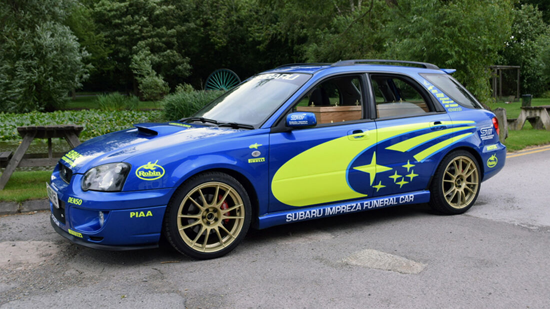 Subaru Impreza WRX Leichenwagen Letzte Reise mit Rallye