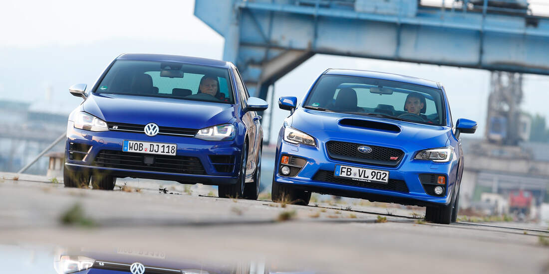 Subaru WRX STI, VW Golf, Frontansicht