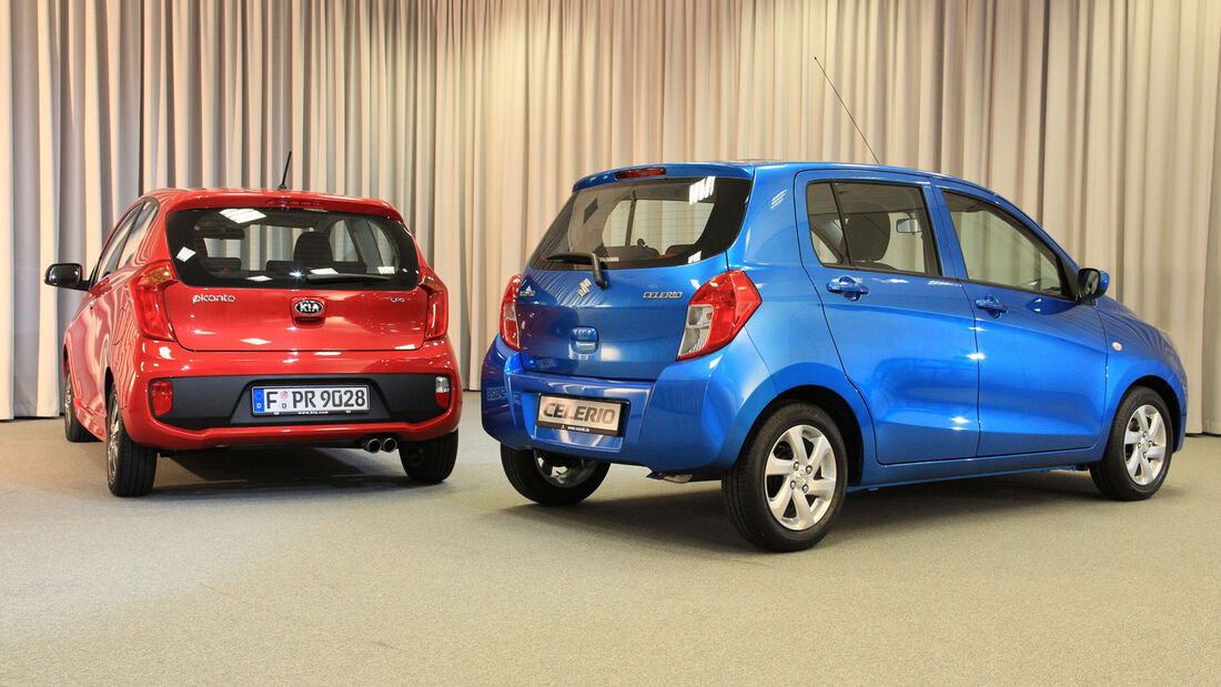 Suzuki Celerio, Kia Picanto, Heckansicht