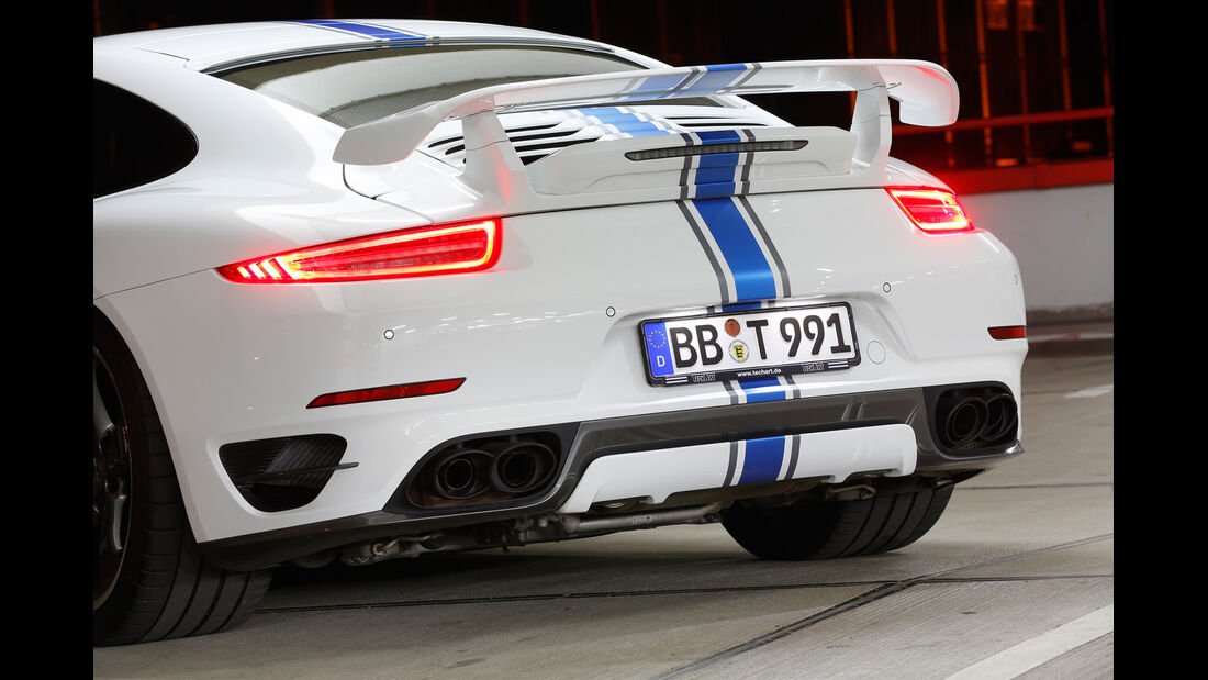 Techart-Porsche 911 Turbo S, Heck, Auspuff, Endrohre