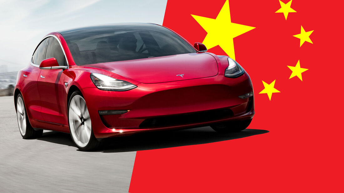 Tesla China Rückruf Flagge Collage