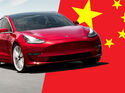 Tesla China Rückruf Flagge Collage