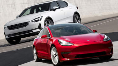 Tesla Model 3 Polestar 2 Vergleich Collage