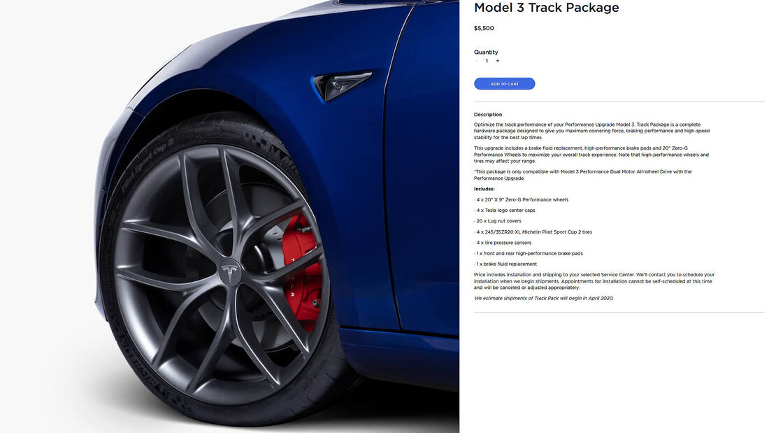 Tesla Model 3 Track Package