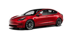 Tesla Model 3 mit schwarzen Applikationen