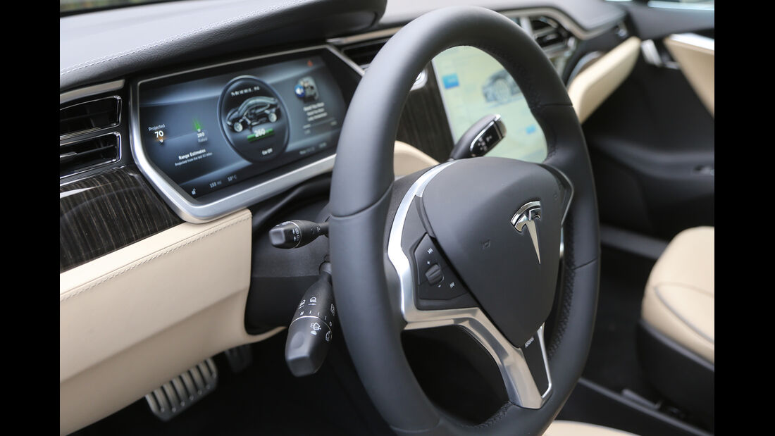 Tesla Model S, Cockpit, Lenkrad