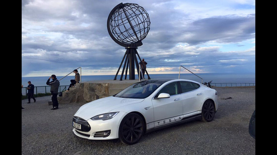 Tesla, Model S, Rekordfahrt, Nordkap, E-Auto, Rekord