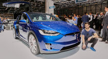 Tesla Model X, Sitzprobe, Genfer Autosalon, 03/2016