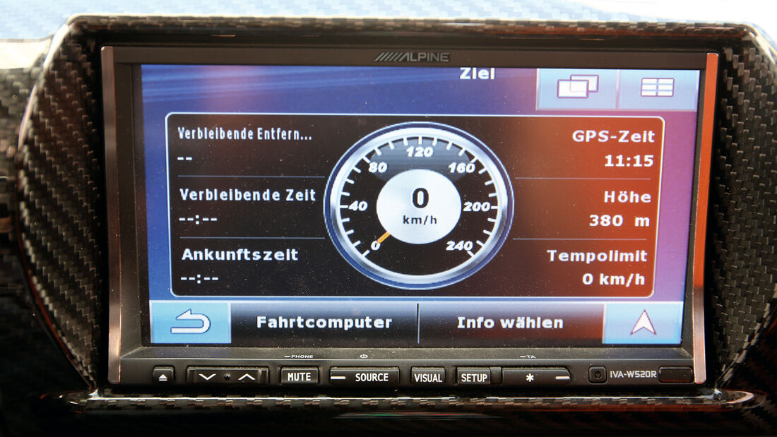 Tesla Roadster, Fahrdaten, Monitor