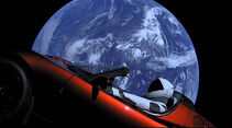 Tesla Roadster Space X Weltall Screenshot